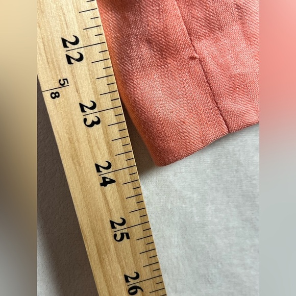 J Crew Size 4 Coral 100% Linen Woman’s Blazer Sport Coat Chic Lightweight Pastel - Picture 8 of 10